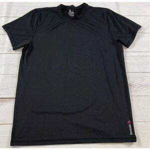 Reebok Mens Black Speedwick Performance Short Sleeve Running Shirt Size Large